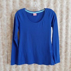 Bright blue long sleeve pajama top size Medium